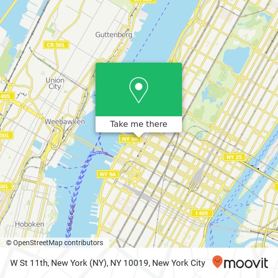 W St 11th, New York (NY), NY 10019 map