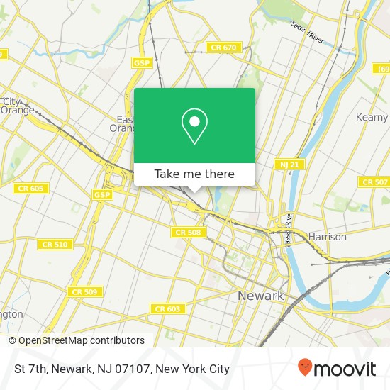 St 7th, Newark, NJ 07107 map