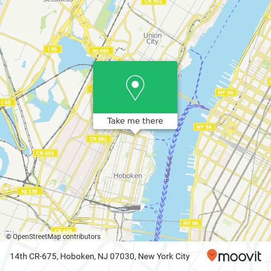 Mapa de 14th CR-675, Hoboken, NJ 07030