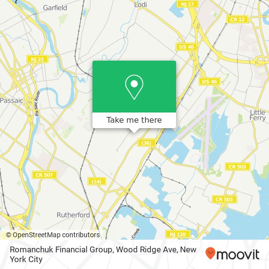 Mapa de Romanchuk Financial Group, Wood Ridge Ave