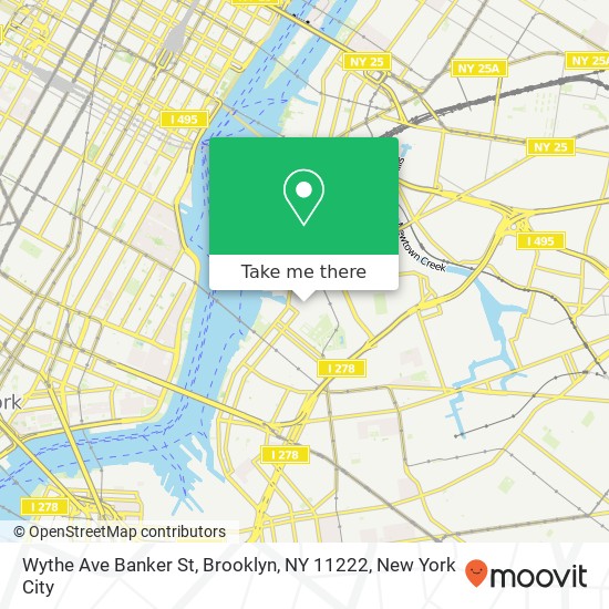 Mapa de Wythe Ave Banker St, Brooklyn, NY 11222