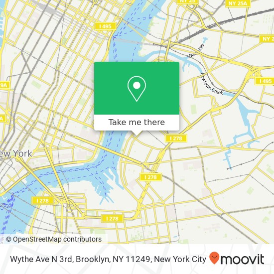 Mapa de Wythe Ave N 3rd, Brooklyn, NY 11249