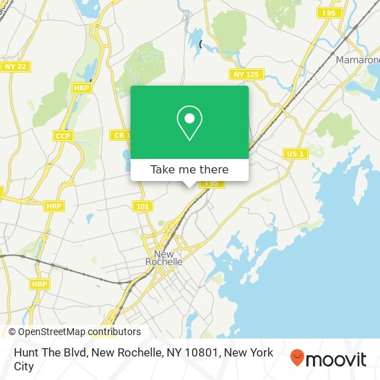 Mapa de Hunt The Blvd, New Rochelle, NY 10801