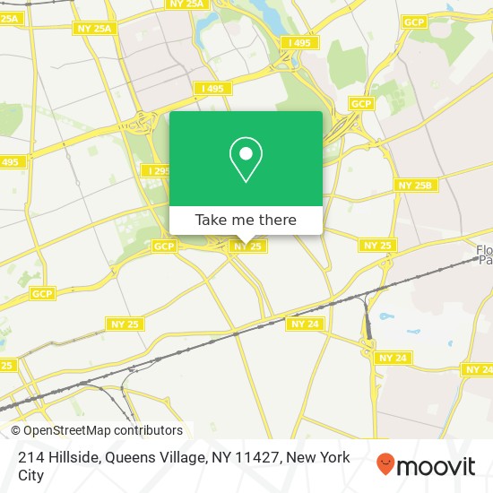 Mapa de 214 Hillside, Queens Village, NY 11427