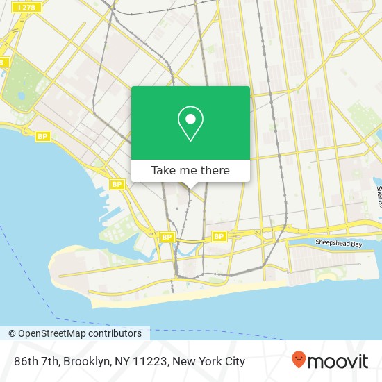 Mapa de 86th 7th, Brooklyn, NY 11223