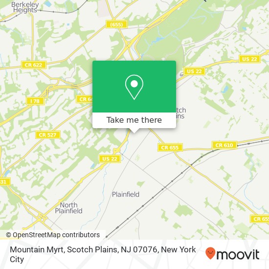 Mapa de Mountain Myrt, Scotch Plains, NJ 07076