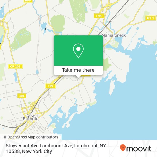 Mapa de Stuyvesant Ave Larchmont Ave, Larchmont, NY 10538