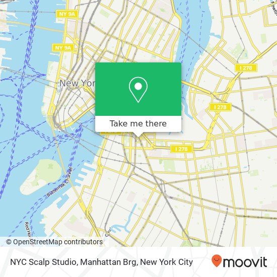 NYC Scalp Studio, Manhattan Brg map