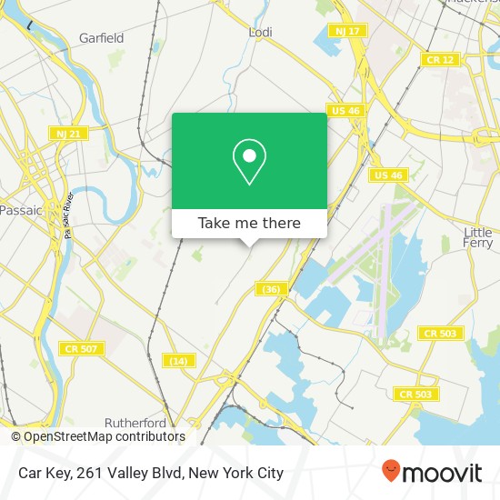 Mapa de Car Key, 261 Valley Blvd