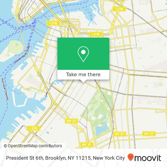Mapa de President St 6th, Brooklyn, NY 11215