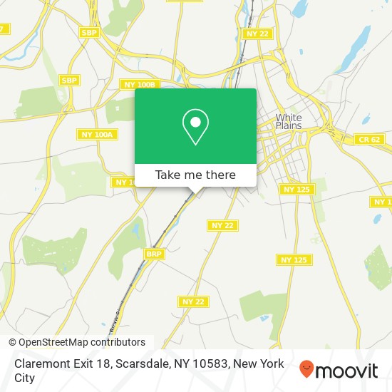 Claremont Exit 18, Scarsdale, NY 10583 map