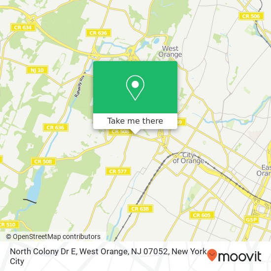 North Colony Dr E, West Orange, NJ 07052 map