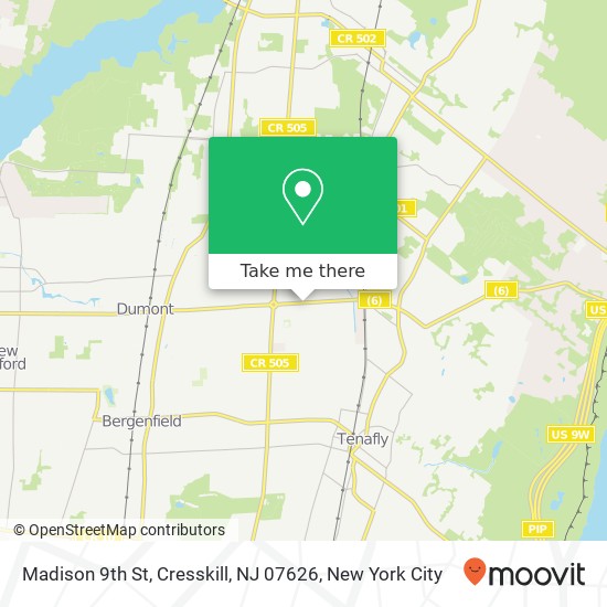 Mapa de Madison 9th St, Cresskill, NJ 07626