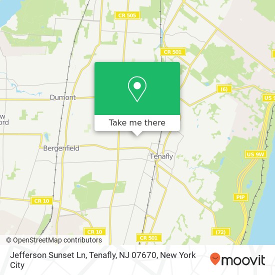 Jefferson Sunset Ln, Tenafly, NJ 07670 map