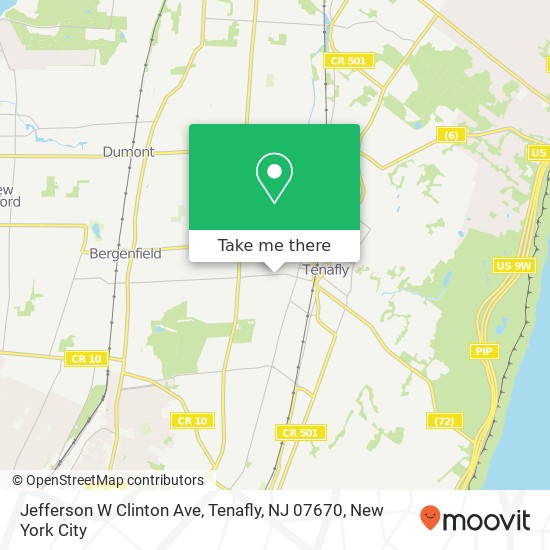 Mapa de Jefferson W Clinton Ave, Tenafly, NJ 07670