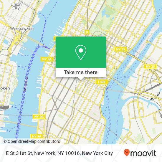 Mapa de E St 31st St, New York, NY 10016