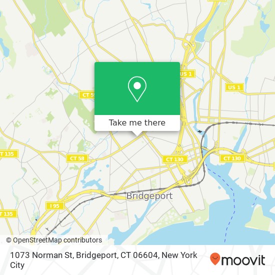 Mapa de 1073 Norman St, Bridgeport, CT 06604