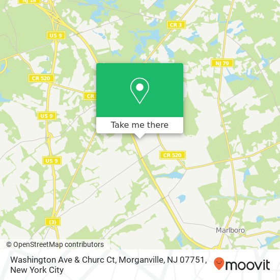 Mapa de Washington Ave & Churc Ct, Morganville, NJ 07751