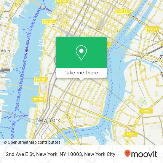 Mapa de 2nd Ave E St, New York, NY 10003