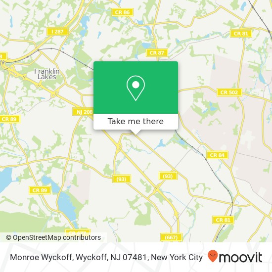 Mapa de Monroe Wyckoff, Wyckoff, NJ 07481