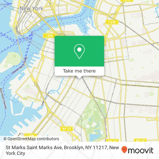 Mapa de St Marks Saint Marks Ave, Brooklyn, NY 11217