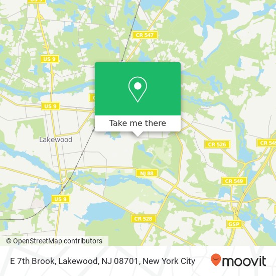 Mapa de E 7th Brook, Lakewood, NJ 08701