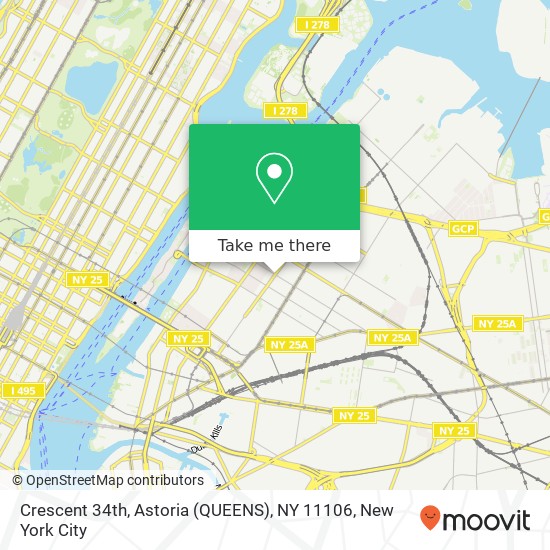 Mapa de Crescent 34th, Astoria (QUEENS), NY 11106