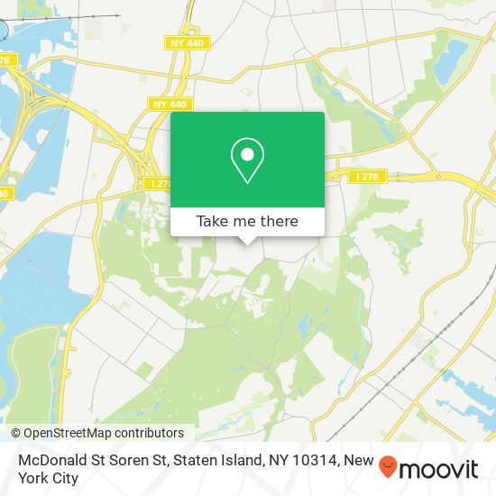 Mapa de McDonald St Soren St, Staten Island, NY 10314