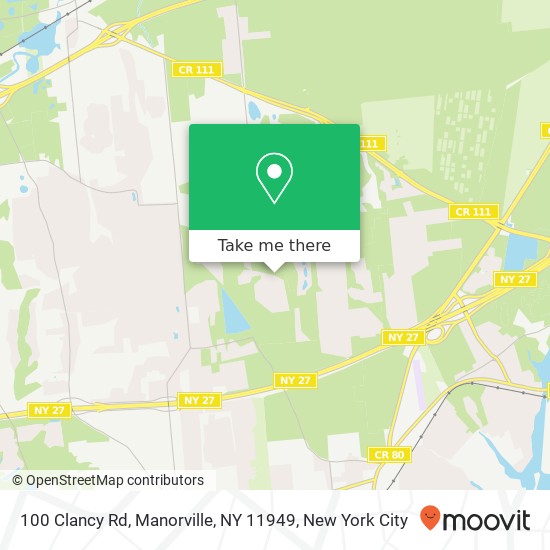 Mapa de 100 Clancy Rd, Manorville, NY 11949