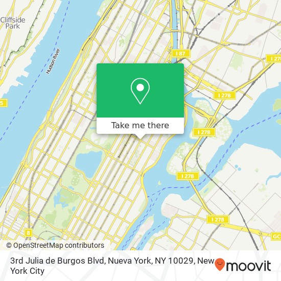 Mapa de 3rd Julia de Burgos Blvd, Nueva York, NY 10029