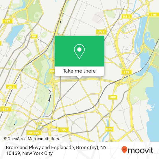 Mapa de Bronx and Pkwy and Esplanade, Bronx (ny), NY 10469