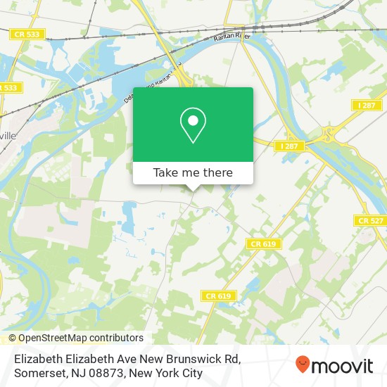 Elizabeth Elizabeth Ave New Brunswick Rd, Somerset, NJ 08873 map