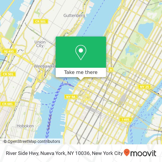 River Side Hwy, Nueva York, NY 10036 map