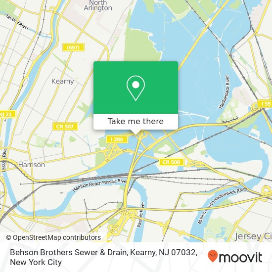 Mapa de Behson Brothers Sewer & Drain, Kearny, NJ 07032