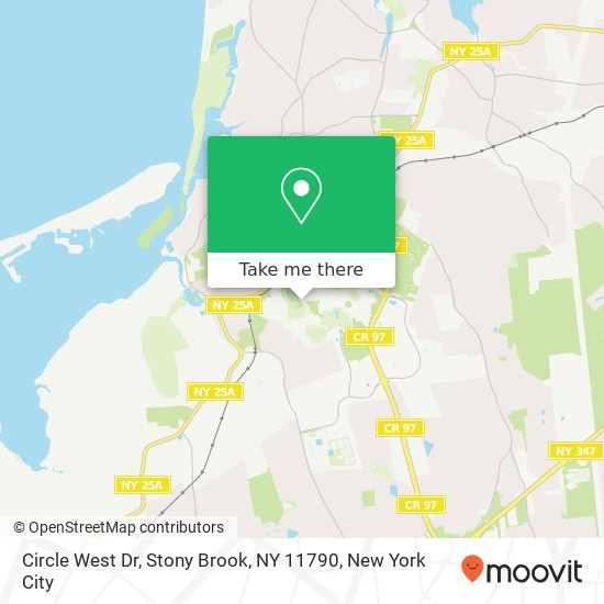 Mapa de Circle West Dr, Stony Brook, NY 11790