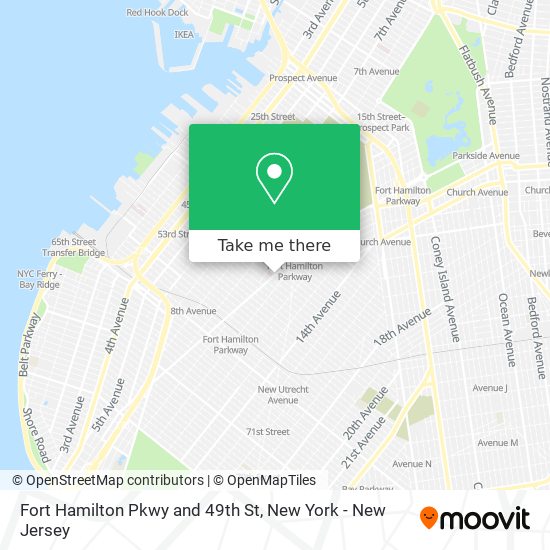 Fort Hamilton Pkwy and 49th St map