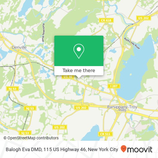 Balogh Eva DMD, 115 US Highway 46 map