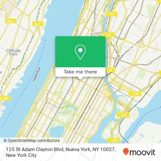 125 St Adam Clayton Blvd, Nueva York, NY 10027 map