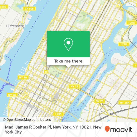 Mapa de Madi James R Coulter Pl, New York, NY 10021