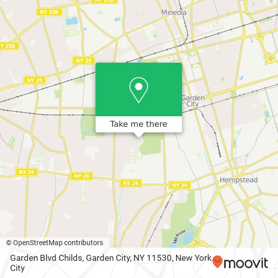 Mapa de Garden Blvd Childs, Garden City, NY 11530