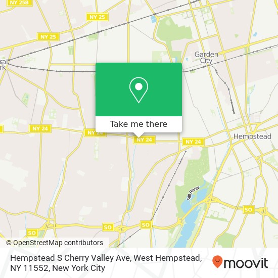 Mapa de Hempstead S Cherry Valley Ave, West Hempstead, NY 11552
