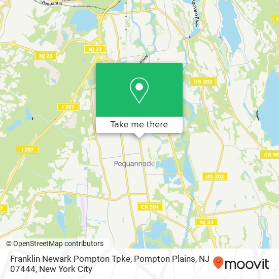 Mapa de Franklin Newark Pompton Tpke, Pompton Plains, NJ 07444