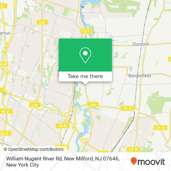 Mapa de William Nugent River Rd, New Milford, NJ 07646