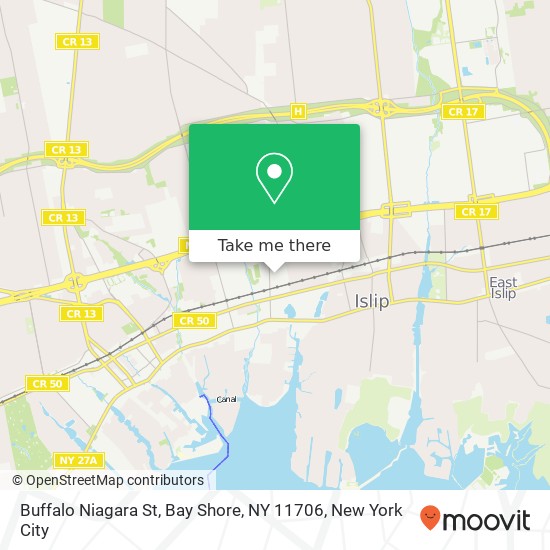 Mapa de Buffalo Niagara St, Bay Shore, NY 11706