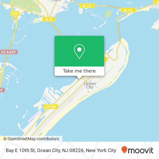 Mapa de Bay E 10th St, Ocean City, NJ 08226