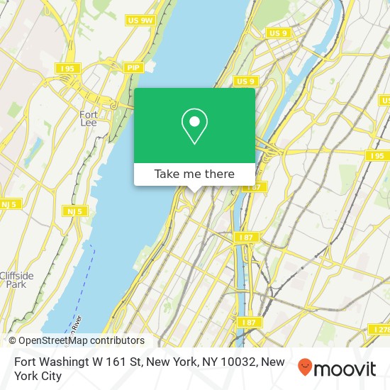 Mapa de Fort Washingt W 161 St, New York, NY 10032