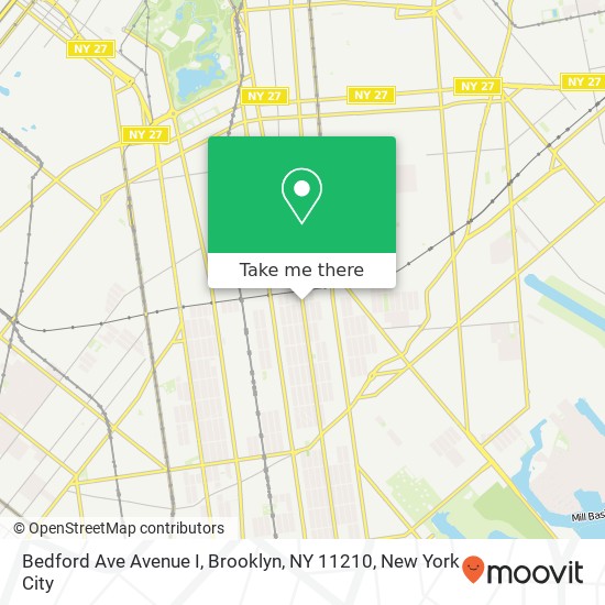 Mapa de Bedford Ave Avenue I, Brooklyn, NY 11210