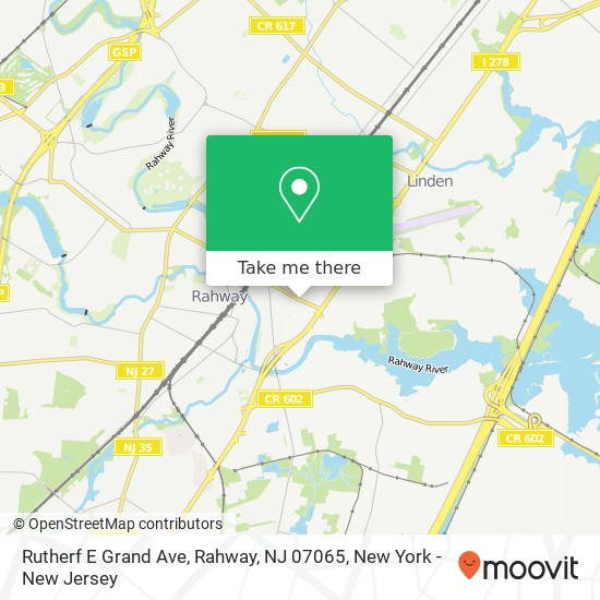 Mapa de Rutherf E Grand Ave, Rahway, NJ 07065