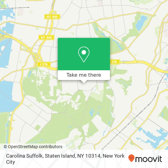 Mapa de Carolina Suffolk, Staten Island, NY 10314