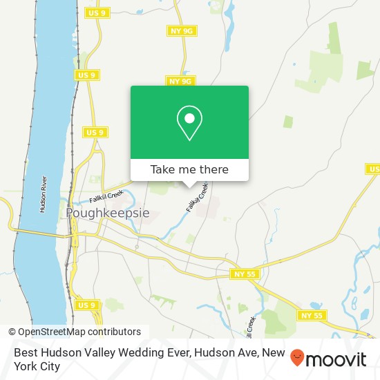 Best Hudson Valley Wedding Ever, Hudson Ave map